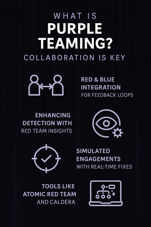 Purple Teaming in 2025 – Collaboration between Red and Blue Teams using real-time feedback and tools like Atomic Red Team and Caldera